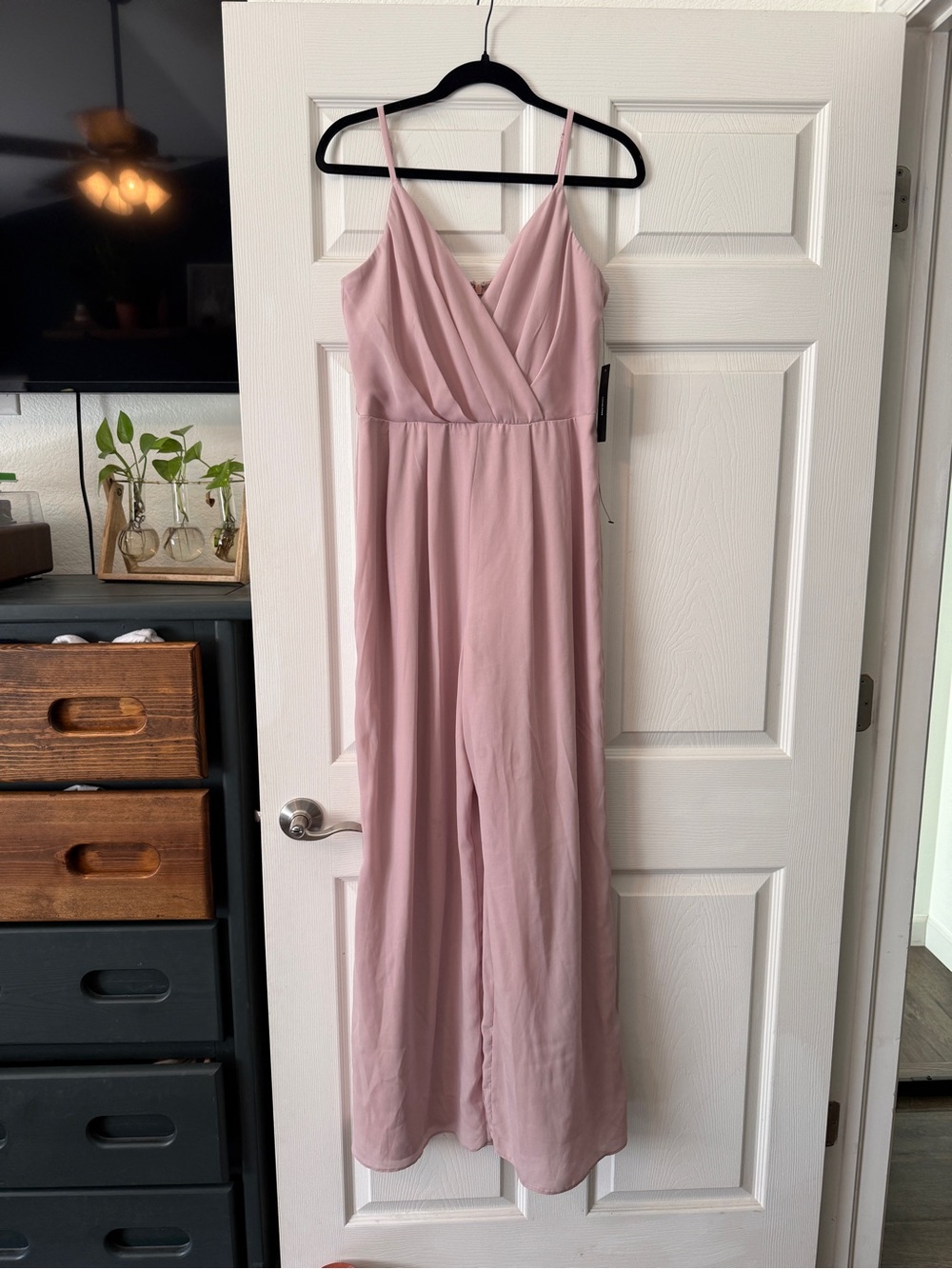 NWT Lulu’s Women's Dusty Rose Wide-Leg Jumpsuit